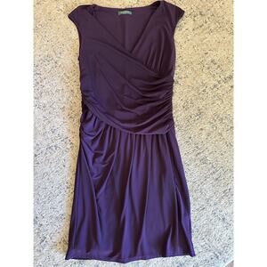 Women's Chaps Purple Surplice Faux Wrap Dress - Size: Large